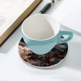yanfind Ceramic Coasters (round) Waterfall Forest Autumn Fall  Rays Exposure Family Game Intellectual Educational Game Jigsaw Puzzle Toy Set