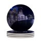 yanfind Ceramic Coasters (round) Black Dark Cascade Gairaut Gairaut Waterfall Historical Landmark Night Nice France Family Game Intellectual Educational Game Jigsaw Puzzle Toy Set