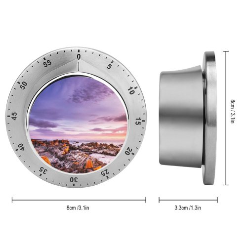 yanfind Timer Bay Fires Tasmania Australia Sunrise Rocky Coast Seascape Ocean Clouds Purple Sky 60 Minutes Mechanical Visual Timer