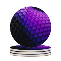 yanfind Ceramic Coasters (round) Dante Metaphor Abstract Hexagons Patterns Violet Blocks Family Game Intellectual Educational Game Jigsaw Puzzle Toy Set
