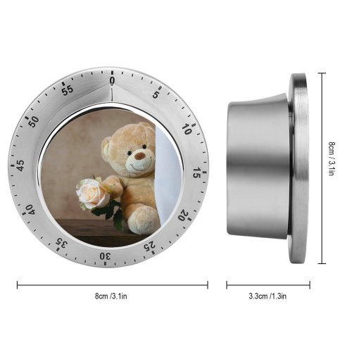 yanfind Timer Cute Teddy  Rose Toy  Valentine's 60 Minutes Mechanical Visual Timer