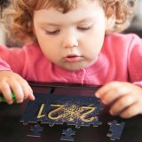 yanfind Picture Puzzle 2021 Year Happy Golden Letters Sparkles Family Game Intellectual Educational Game Jigsaw Puzzle Toy Set