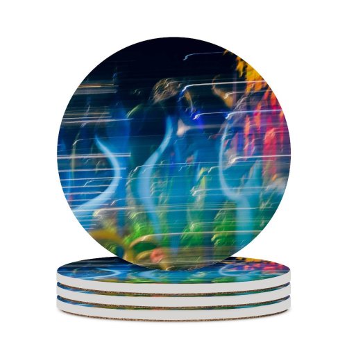 yanfind Ceramic Coasters (round) Moody Colorful Work Lighting Glass Creative Rainbow Chihuly Commons Seattle Night Vibrant Family Game Intellectual Educational Game Jigsaw Puzzle Toy Set