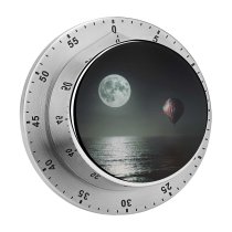yanfind Timer Fantasy Black Dark Hot  Balloon Night  Dark Sea 60 Minutes Mechanical Visual Timer