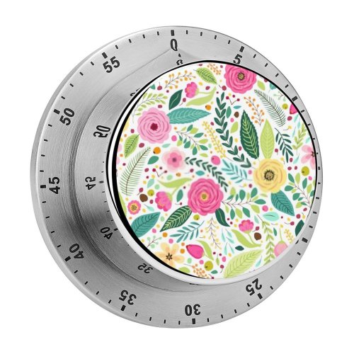 yanfind Timer Country Drawn Feminine Wedding Seamless Botanical Fabric Flowers Scrapbook Festive Happy Retro 60 Minutes Mechanical Visual Timer