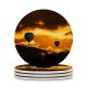 yanfind Ceramic Coasters (round) Hot  Balloons Sunset Flying Travel Vacation Dusk Adventure Dark Clouds Dark Family Game Intellectual Educational Game Jigsaw Puzzle Toy Set