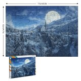 yanfind Picture Puzzle Winter  Frozen Forest Village Snowfall Family Game Intellectual Educational Game Jigsaw Puzzle Toy Set