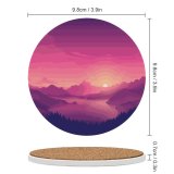yanfind Ceramic Coasters (round) Coyle Lakeside Sky Sunset Minimal Art Gradient Landscape Scenic Panorama Family Game Intellectual Educational Game Jigsaw Puzzle Toy Set
