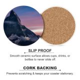 yanfind Ceramic Coasters (round) Matterhorn  Dusk Peak Sunrise Switzerland Family Game Intellectual Educational Game Jigsaw Puzzle Toy Set