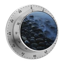 yanfind Timer Stones Pebbles Seashore Foggy Mist Dark 60 Minutes Mechanical Visual Timer