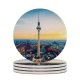 yanfind Ceramic Coasters (round) Nicolas Kamp Berlin   Berliner Fernsehturm Landmark Sunset Cityscape City Lights Family Game Intellectual Educational Game Jigsaw Puzzle Toy Set