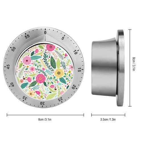 yanfind Timer Country Drawn Feminine Wedding Seamless Botanical Fabric Flowers Scrapbook Festive Happy Retro 60 Minutes Mechanical Visual Timer