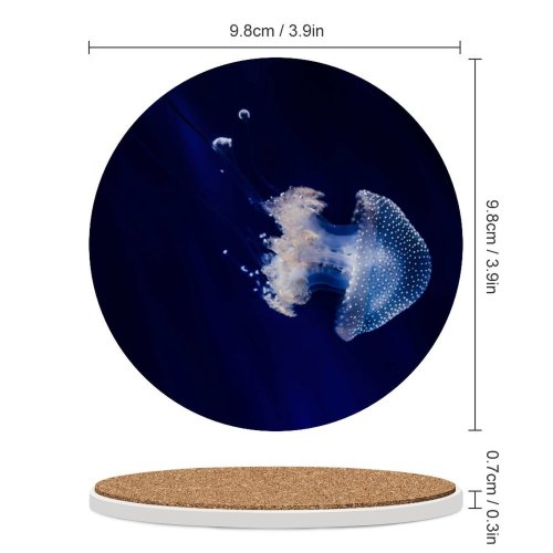 yanfind Ceramic Coasters (round) Vincentiu Solomon Jellyfish Sea  Aquarium Dark Underwater Glowing Transparent Closeup Family Game Intellectual Educational Game Jigsaw Puzzle Toy Set