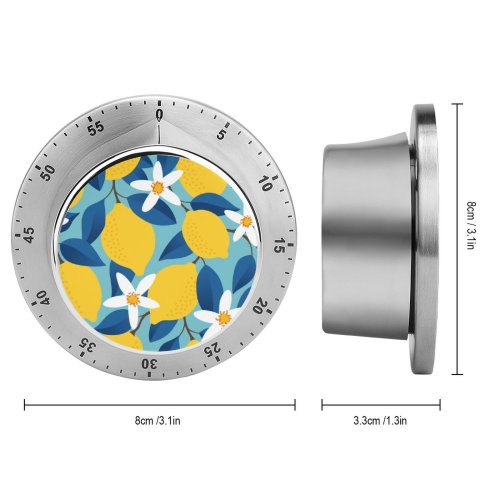 yanfind Timer Doodle Eternity Tree Leaf Springtime  Lemonade Italy Design Decor Tropical Seamless 60 Minutes Mechanical Visual Timer