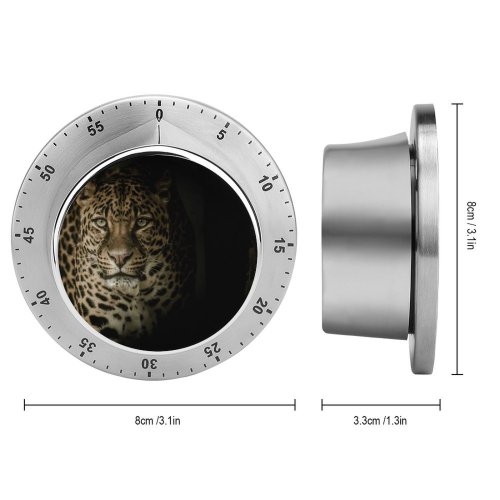 yanfind Timer Black Dark Leopard Wild Dark 60 Minutes Mechanical Visual Timer