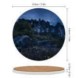 yanfind Ceramic Coasters (round) Cliff Night Rocks Piopio Zealand Family Game Intellectual Educational Game Jigsaw Puzzle Toy Set