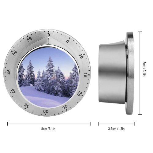 yanfind Timer Winter Snow Pine Trees Evening Switzerland December 60 Minutes Mechanical Visual Timer