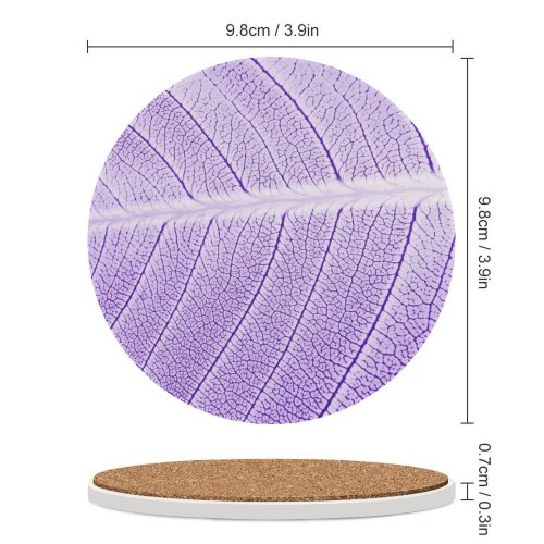 yanfind Ceramic Coasters (round) Waterdrop Leaf Summer Abstract Art Artistic Magenta  Season Fall Spring Winter Family Game Intellectual Educational Game Jigsaw Puzzle Toy Set
