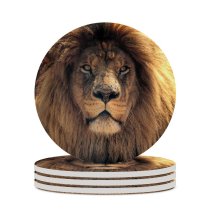 yanfind Ceramic Coasters (round) Lion Wild Lion Closeup Family Game Intellectual Educational Game Jigsaw Puzzle Toy Set