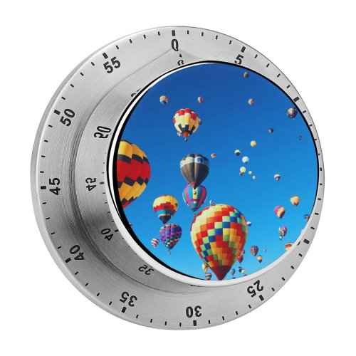 yanfind Timer Hot  Balloons Festival Colorful Sky 60 Minutes Mechanical Visual Timer