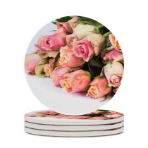 yanfind Ceramic Coasters (round) Ylanite Koppens Flowers Roses Leaves Flower Bouquet Beautiful Family Game Intellectual Educational Game Jigsaw Puzzle Toy Set