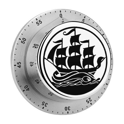 yanfind Timer Pirate Travel Transportation Wave Vessel Sail Ship Passenger Nautical Fish 60 Minutes Mechanical Visual Timer