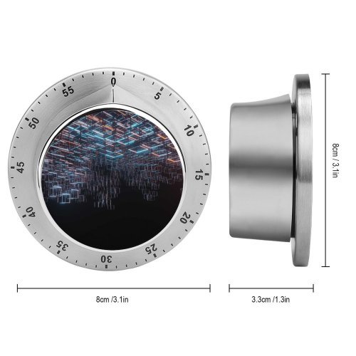 yanfind Timer Abstract Cubes Structure Neon Lighting Hanging Metal 60 Minutes Mechanical Visual Timer