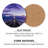 yanfind Ceramic Coasters (round) Luan Oosthuizen Wooden Pier  Sunset Purple Dawn Seascape Holidays Sky Seashore Family Game Intellectual Educational Game Jigsaw Puzzle Toy Set