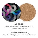 yanfind Ceramic Coasters (round) Abstract  Silver Dark Family Game Intellectual Educational Game Jigsaw Puzzle Toy Set