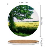 yanfind Ceramic Coasters (round) Tree Road Field Natural Landscape Sky Vegetation Grass Grassland Family Game Intellectual Educational Game Jigsaw Puzzle Toy Set