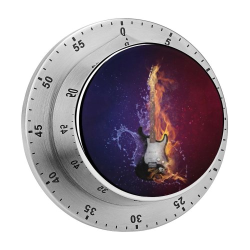yanfind Timer Comfreak Electric Guitar Instrument Dark Fire Purple Violet 60 Minutes Mechanical Visual Timer