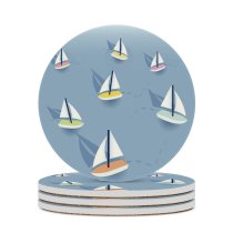yanfind Ceramic Coasters (round) Sea Pastel Jib Dimensional Art Isometric Regatta Design Journey Toy Travel Exercising Family Game Intellectual Educational Game Jigsaw Puzzle Toy Set