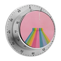yanfind Timer Pastel Rainbow Art Space Striped Roller USA Design Vibrant 60 Minutes Mechanical Visual Timer