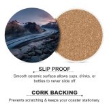 yanfind Ceramic Coasters (round) Bettmerhorn Mountains Snow Winter Bernese Alps Landscape Scenic  Sunrise Dawn Family Game Intellectual Educational Game Jigsaw Puzzle Toy Set