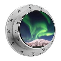 yanfind Timer Aurora Borealis Northern Lights Mountains Snow Covered Landscape Astronomy  Night Sky 60 Minutes Mechanical Visual Timer