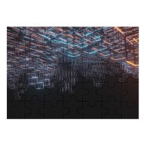 yanfind Picture Puzzle Abstract Cubes Structure Neon Lighting Hanging Metal Family Game Intellectual Educational Game Jigsaw Puzzle Toy Set