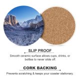 yanfind Ceramic Coasters (round) Destin Yosemite National Park Mountains Winter Sunny Landscape California Family Game Intellectual Educational Game Jigsaw Puzzle Toy Set