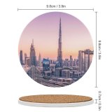 yanfind Ceramic Coasters (round) Burj Khalifa Dubai  Cityscape  Architecture Hour Metropolitan Urban Family Game Intellectual Educational Game Jigsaw Puzzle Toy Set