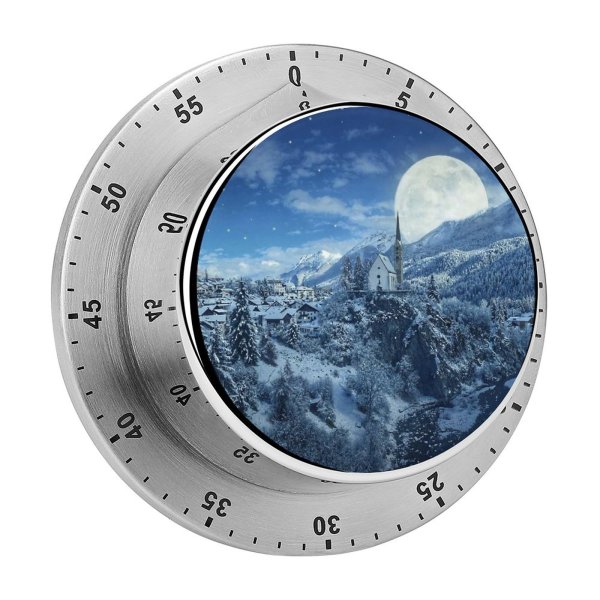 yanfind Timer Winter  Frozen Forest Village Snowfall 60 Minutes Mechanical Visual Timer