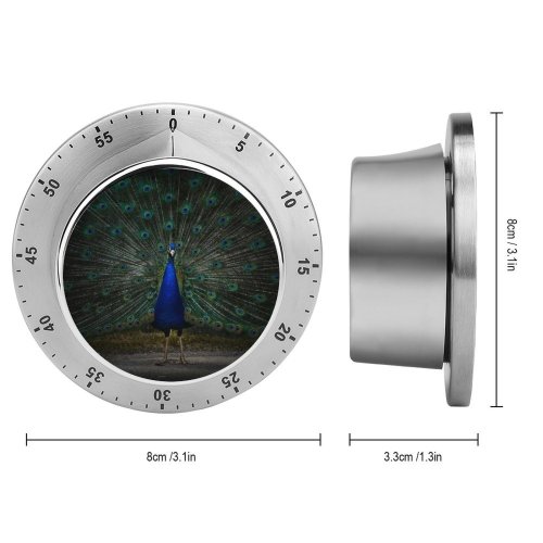 yanfind Timer  Peafowl Dark 60 Minutes Mechanical Visual Timer