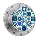 yanfind Timer Spanish Arabic Flooring Flower Retro  Transparent Tradition Portugal Patchwork Decoration Paisley 60 Minutes Mechanical Visual Timer
