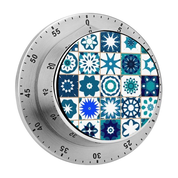 yanfind Timer Spanish Arabic Flooring Flower Retro  Transparent Tradition Portugal Patchwork Decoration Paisley 60 Minutes Mechanical Visual Timer