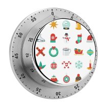 yanfind Timer Snowman Gingerbread Bell  Skate Present Christmas Snow Ornament Candle Tree 60 Minutes Mechanical Visual Timer