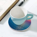 yanfind Ceramic Coasters (round) Sunrise Seascape Horizon Ocean Sky Morning Light Family Game Intellectual Educational Game Jigsaw Puzzle Toy Set