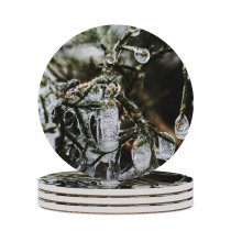 yanfind Ceramic Coasters (round) Images Photo Christmas HQ Pine Frost Public Snow Wallpapers Outdoors Tree Icicles Family Game Intellectual Educational Game Jigsaw Puzzle Toy Set