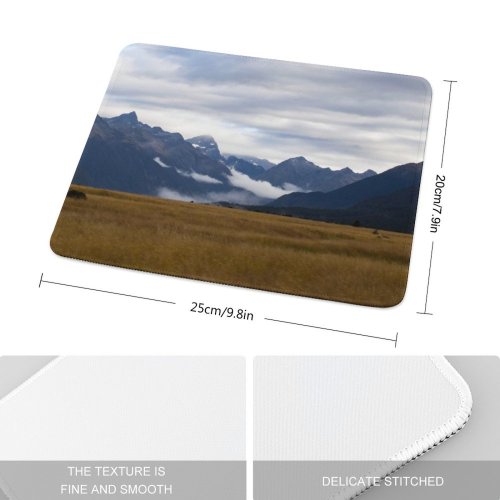 yanfind The Mouse Pad Landscape Peak Slope Pictures Outdoors Grey Snow Free Range Ice Zealand Pattern Design Stitched Edges Suitable for home office game