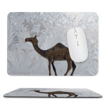 yanfind The Mouse Pad Camel Arabian Terrestrial Frozen Landscape Camelid Adaptation Winter Wall Fawn Camel Window Pattern Design Stitched Edges Suitable for home office game