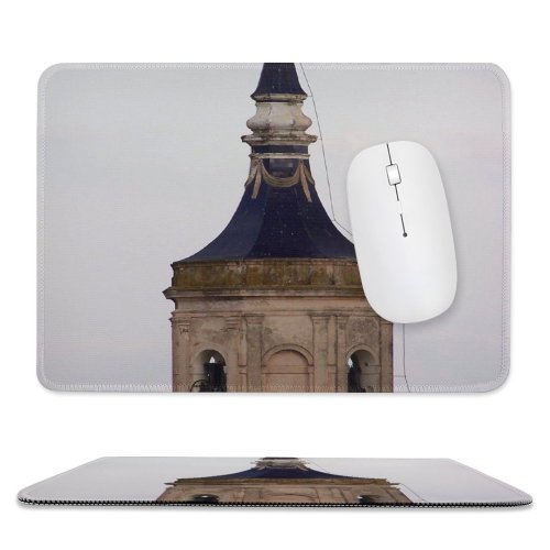 yanfind The Mouse Pad Chapel Church Place Cadiz Clouds Spire Tower Steeple Architecture Sky Worship Rain Pattern Design Stitched Edges Suitable for home office game