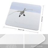yanfind The Mouse Pad Whooper Swan Landing Ice Lake Snow Bird Beak Seabird Gull Wing Flight Pattern Design Stitched Edges Suitable for home office game