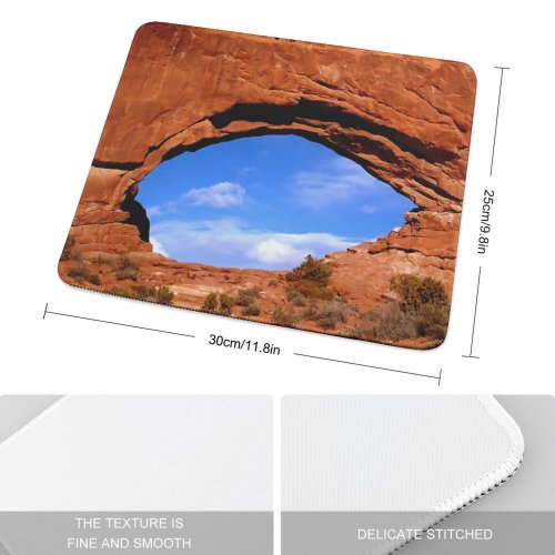 yanfind The Mouse Pad Bridges Sky Geology Southwest Rocks Bridge Land Landscape West Stone Mountains Stones Pattern Design Stitched Edges Suitable for home office game